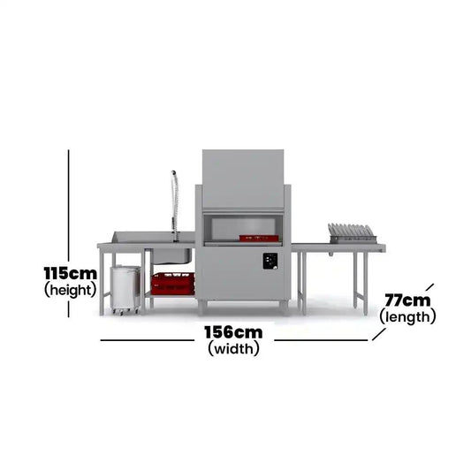 Adler AC 2 Compact Rack Conveyor Dishwasher Wash Capacity up to 40 cm 19.04 kW, 46.5 x 45 x 66 cm   HorecaStore