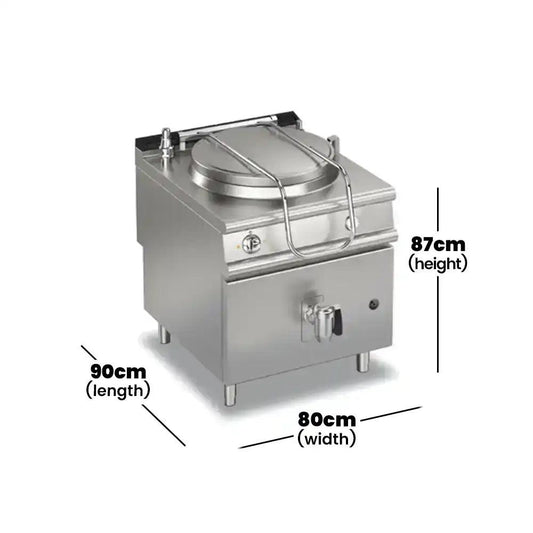 Baron 90PF/EI150 Indirect Heating Electric Boiling Pan 150 L, Power 21 kW - HorecaStore