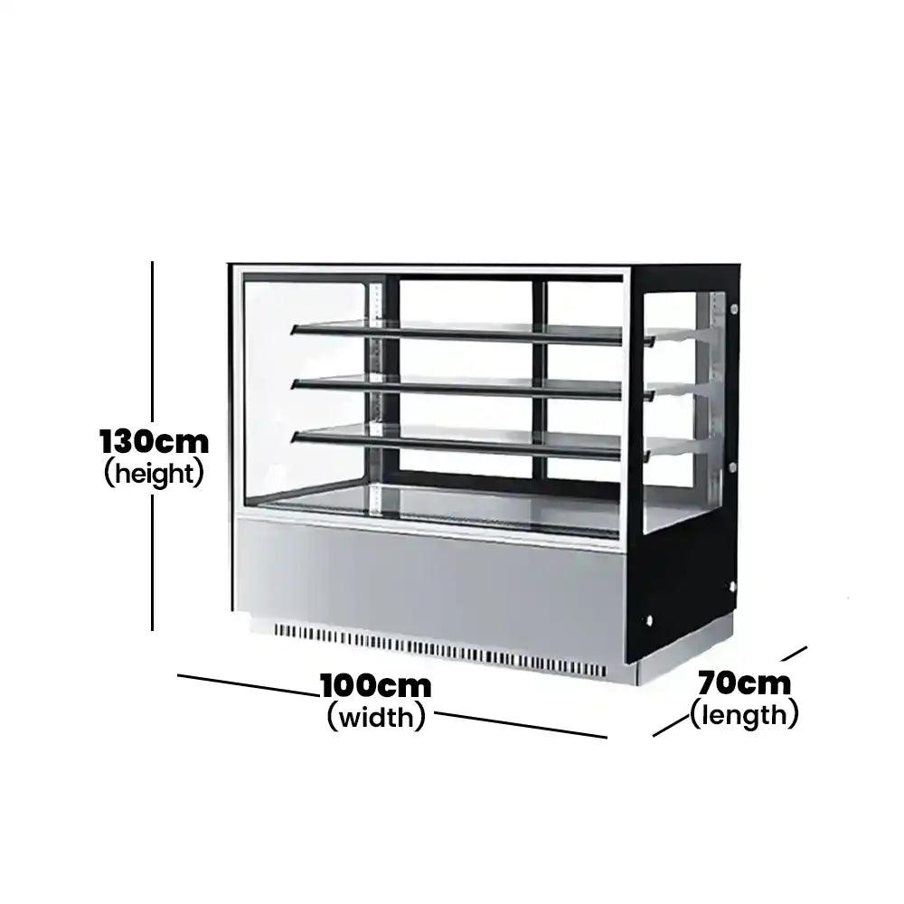 Lava Inox CS 1000ER3 Cake Display Showcase Square 4 Glass Shelves 600W   HorecaStore