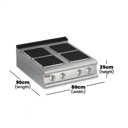 Baron 90PC/E801 Electric Cook Top With 4 Cast Iron Hot Plates, Power 16 kW 3 Phase - HorecaStore