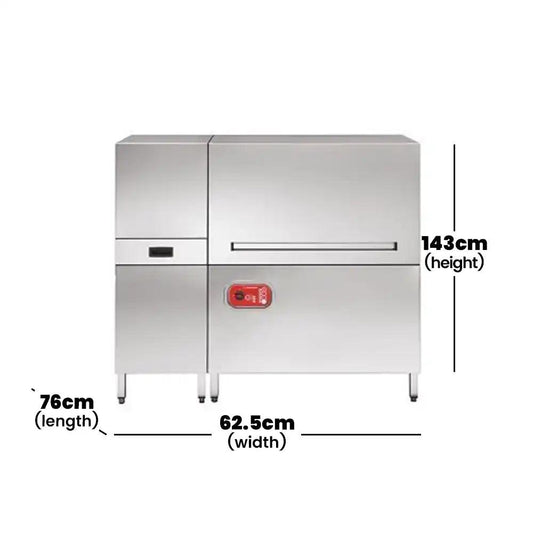 Comenda AC2P Electric Conveyor Dishwasher With Heated Dryer Rack, Power 23.7 KW, 272 X 87 X 85 cm - HorecaStore