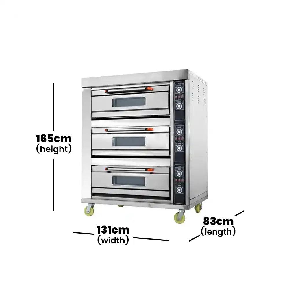 capinox edo 36l tripple deck electric oven stainless steel 131 x 83 x 165 cm capacity 3 layers 6 trays