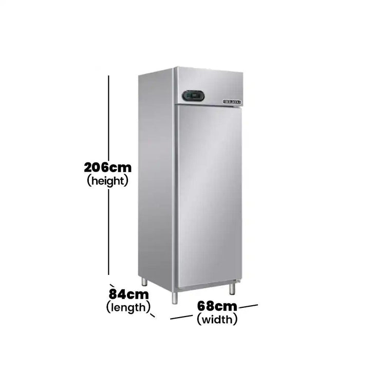 Berjaya BS1FDUC/Z/GN Electric Upright Single Magnetic Door Chiller 650 L, Power 646W, 68 X 84 X 206 cm - HorecaStore