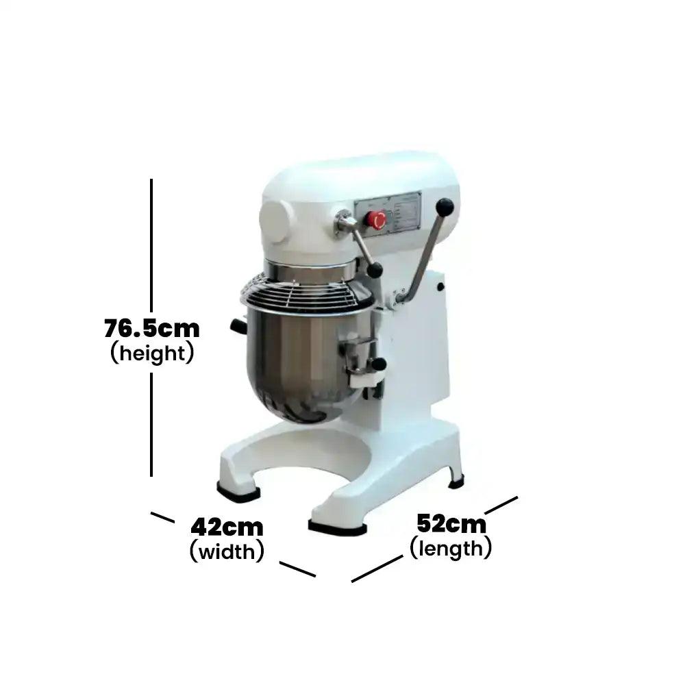 capinox b20gfa planetary mixer with high performance worm drive and gear hard drive heavy duty painted cast iron and stainless steel structure 20 liters capacity electric power 0 75 kw 76 5 x 52 x 42 cm