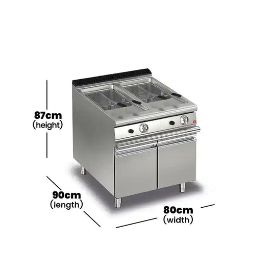 Baron 9FRI/G820 Double Walled Large 2 Deep Gas Fryer With 2 Baskets 20 + 20 L, Power 34.4 kW - HorecaStore