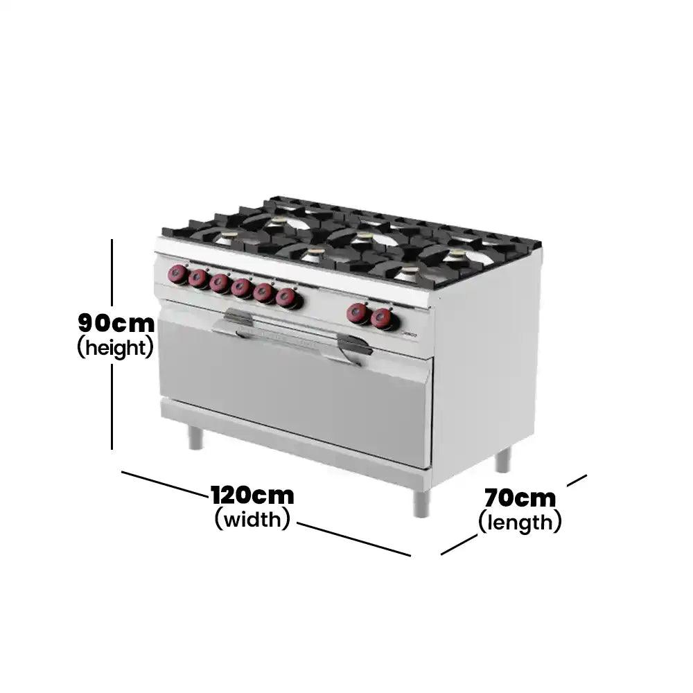 Desco FAG73MM0 6 Open Flame Burners With Gas Oven 35.5 kW   HorecaStore