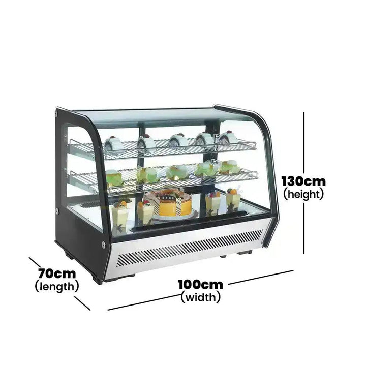 Lava Inox CS 1000E3 Cake Display Showcase Curved Glass, 4 Glass Shelves 600W   HorecaStore