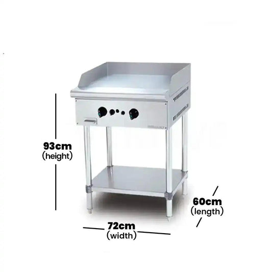 Berjaya GGB2FS-17 Gas Griddle Freestanding With 2 Burner Cooking Surface, Power 15.236 kW - HorecaStore