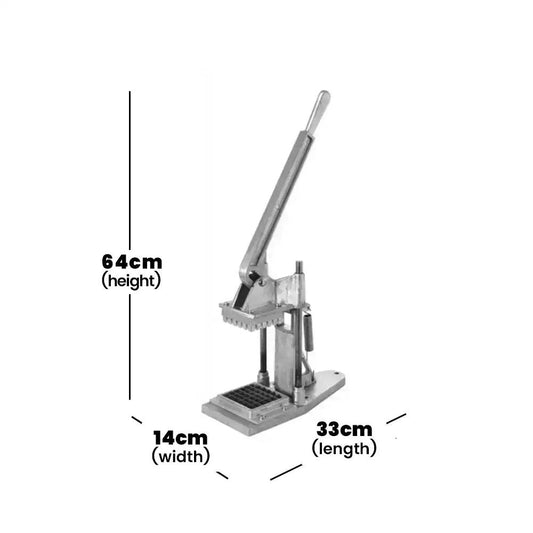 THS HC 01 Aluminium Spring Loaded Chips Cutter, 7 x 7 Holes Plate, 33 x 14 x 64 cm   HorecaStore