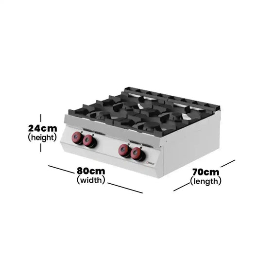 Desco FA072T0 Gas Range 4 Burner 17 kW - HorecaStore