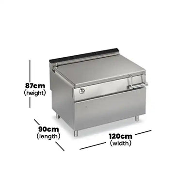 Baron Q90BR/EM120 Electric Bratt Pan With Motorised Tilting 120 L, Power 13.5 KW - HorecaStore