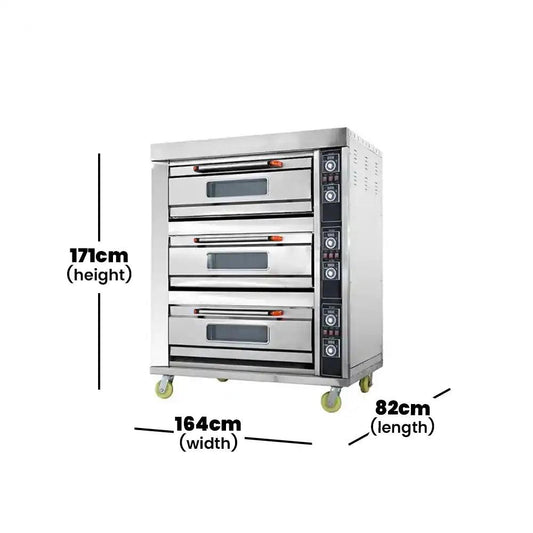 capinox edo 39l tripple deck electric oven stainless steel 171 x 82 x 164 cm capacity 3 layers 6 trays