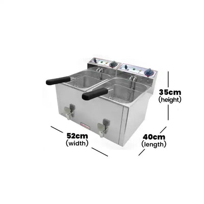 Beckers FR 8+8LT Electric Double Deep Fryer 8+8 L, Power 2 X 3 kW - HorecaStore