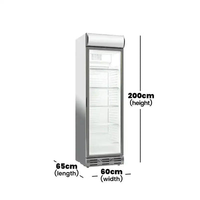 Coldera CL 380 SDC Electric Single Door Visi Cooler Without Canopy 382 L, Power 220-240V/50Hz, 60 X 65 X 200 cm - HorecaStore