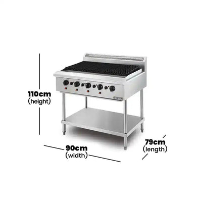 Berjaya CB5BFS-17 Gas Char Broiler Table Top 5 Burners With Freestanding, Power 21.975 KW - HorecaStore