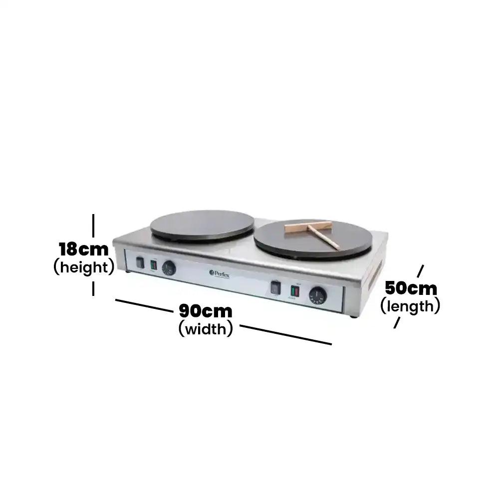 ths ecm 2 double head crepe maker 2 x 3 kw 90 x 50 x 18 cm