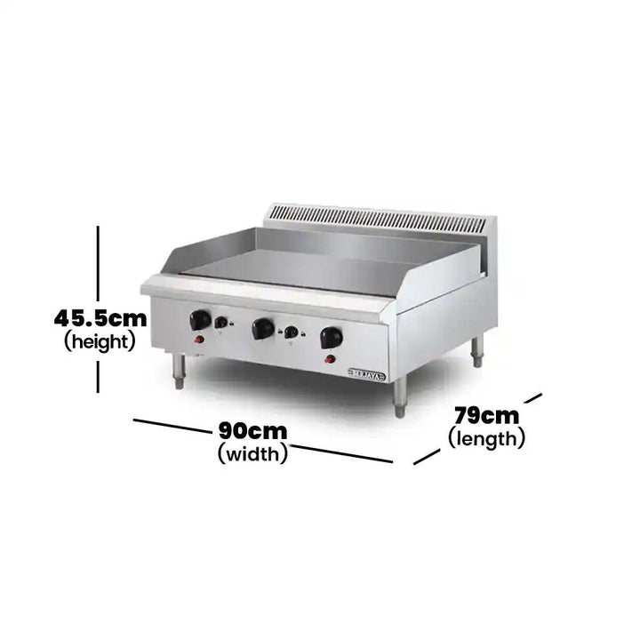 Berjaya GG3B-17 Gas Griddle 3 Burner Cooking Surface, Power 22.854 KW - HorecaStore