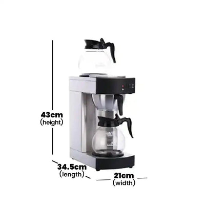 THS HCB-A Electric 2600W Coffee Machine With 2 Glass Pots 1.7 liter - HorecaStore