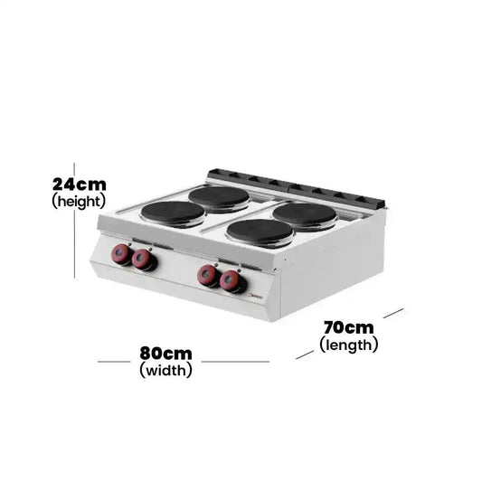 Desco PE072T0 4 Plate Electric Cooking Machine 10.4 kW   HorecaStore