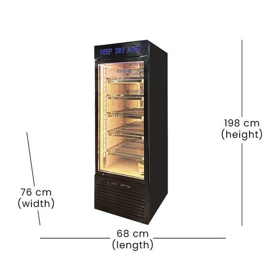 Lava Inox Dry Aging Regrigerator Glass Door, 500 L, 400 W, 68 x 76 x 198 cm