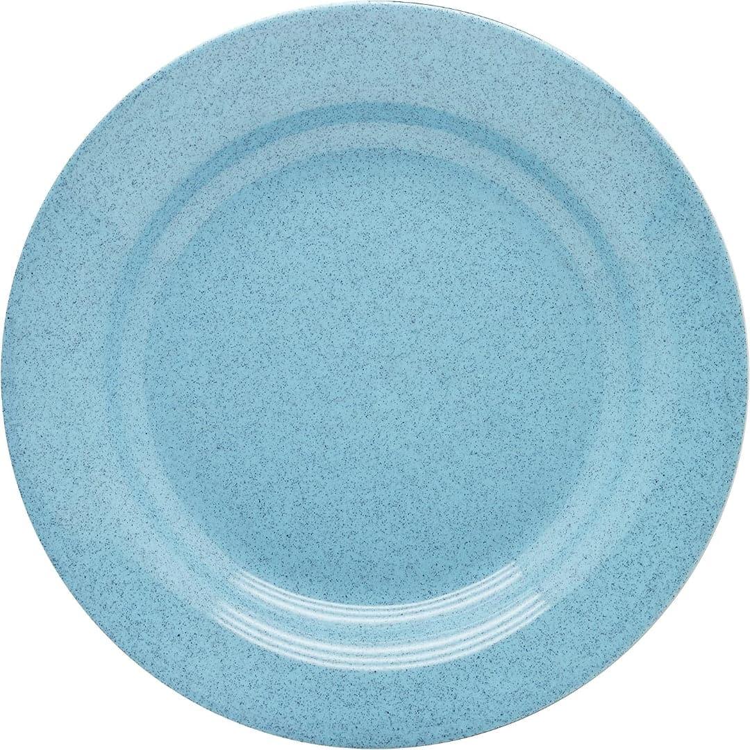 Dinewell 10.5"/26.6CM Melamine Round Rim Soup Plate Blue Speckle 4/Case