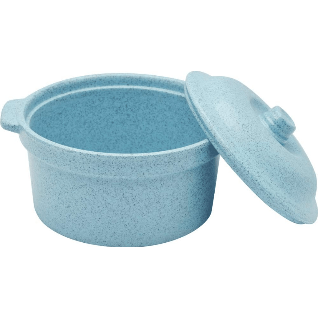 Dinewell 6"/15CM Melamine Round Serving Bowl With Lid Blue Speckle