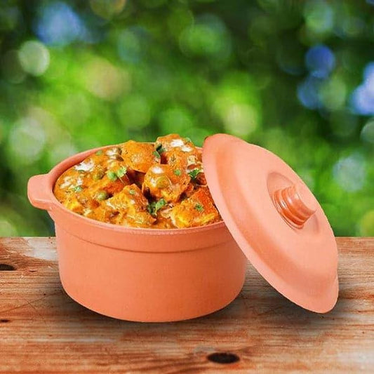 Dinewell 6"/15CM Melamine Round Serving Bowl With Lid Bowl Terracotta