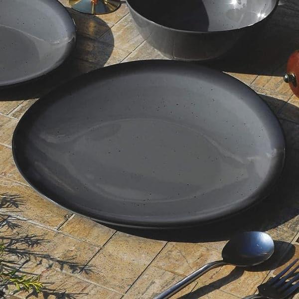 Dinewell Riva 9.5"/24CM Melamine Side Round Plate Grey 6/Case