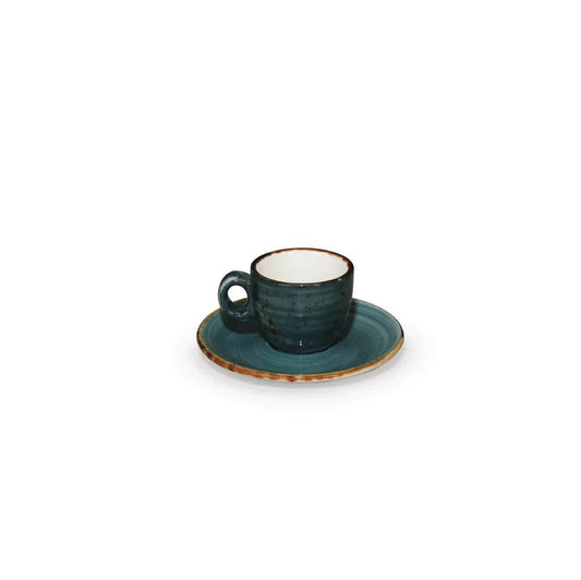 Furtino England Exotic 5"/13cm Blue Porcelain Expresso Saucer - HorecaStore