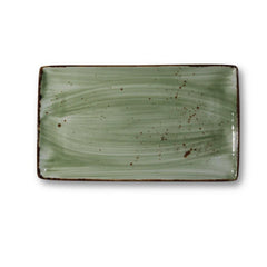 Furtino England Exotic 7.5"x13"/19x33.5cm Green Porcelain Rectangle Plate