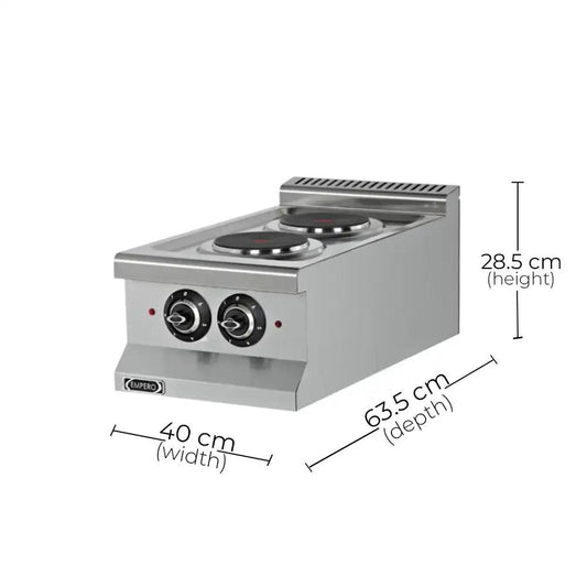 Empero Emp.6ke010-2016 Electrical Cooker 2 Hot Plates 3.5 kW, 40 x 63.5 x 28.5 cm - HorecaStore