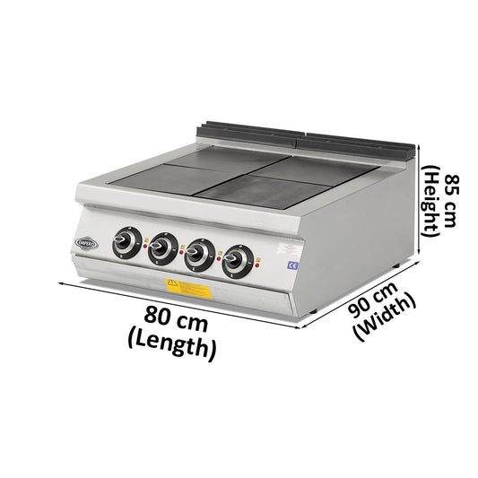 Empero 4 Hot Plate Electric Cooker with Oven, 16 kW, Oven Power 9 kW, 80 x 90 x 85 cm