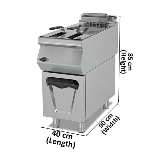 Empero Gas Fryer, 24 L, 12 kW, 40 x 90 x 85 cm