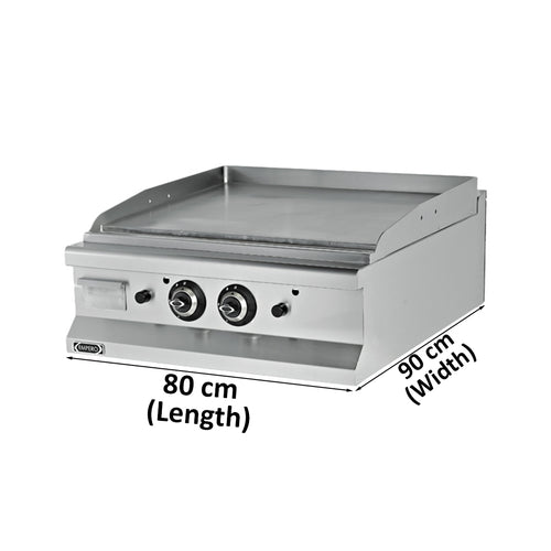 Empero Gas Grill 1/2 Smooth 1/2 Ribbed, 24 kW, 80 x 90 x 85 cm