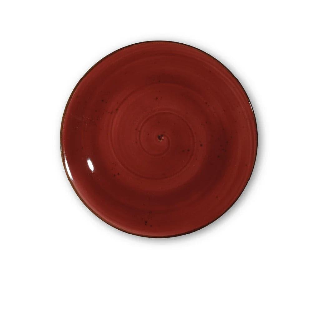 Furtino England Exotic 11"/28cm Red Porcelain Coupe Plate - HorecaStore