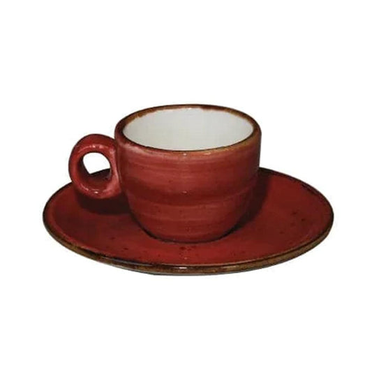 Furtino England Exotic 5"/13cm Red Porcelain Expresso Saucer - HorecaStore