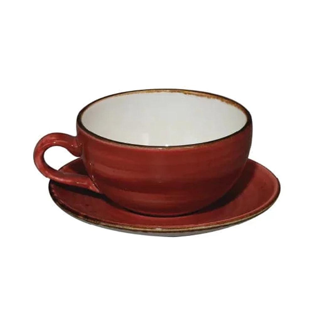 Furtino England Exotic 5"/13cm Red Porcelain Saucer - HorecaStore