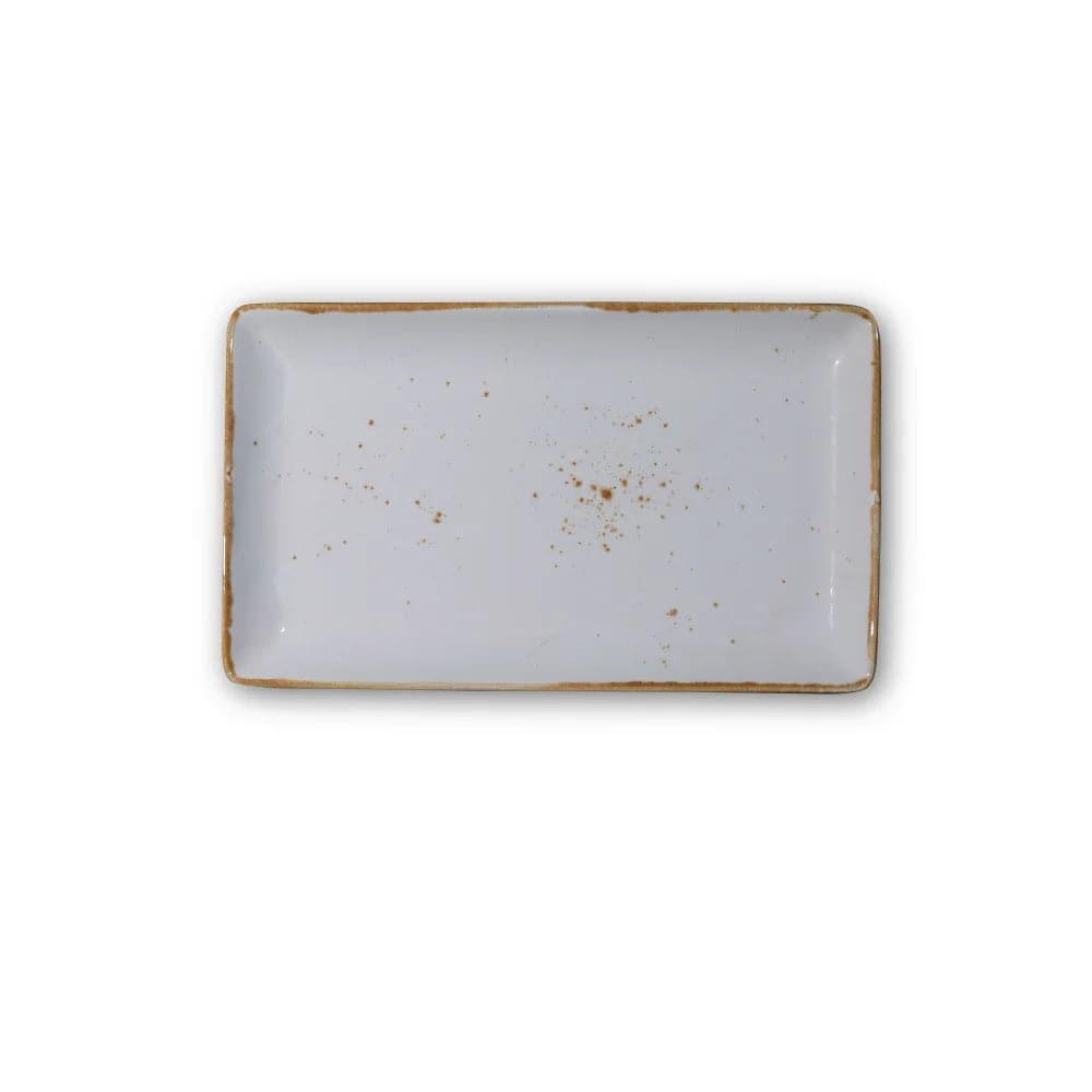 Furtino England Exotic 6"x10.5"/16x27cm White Porcelain Rectangle Plate