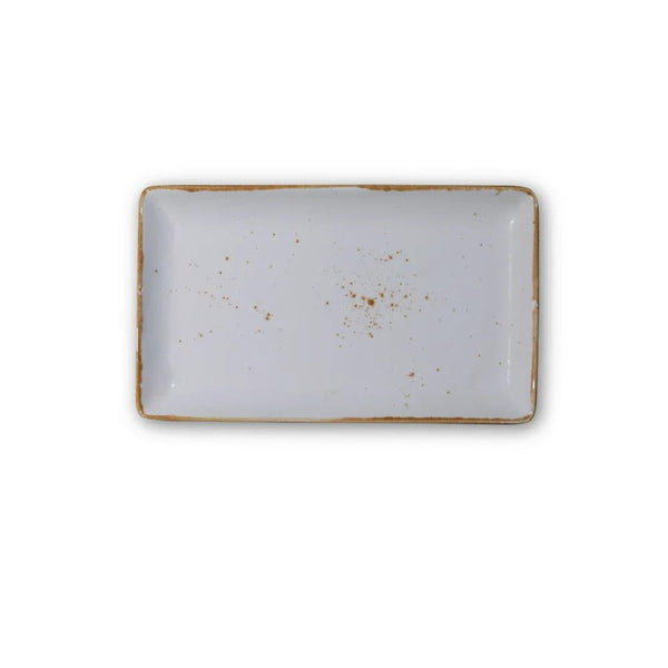 Furtino England Exotic 6"x10.5"/16x27cm White Porcelain Rectangle Plate - HorecaStore