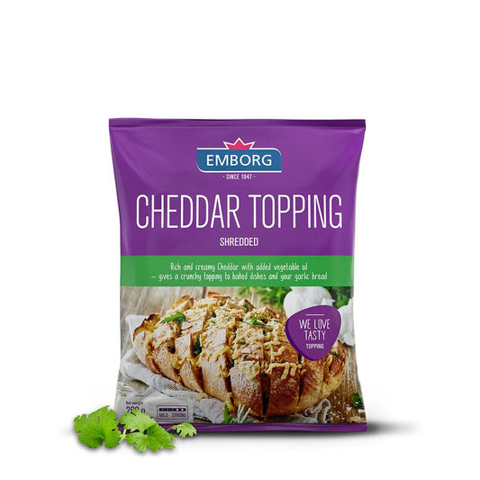 Emborg Cheddar Topping Shredded 10 PKT X 1 KG   HorecaStore