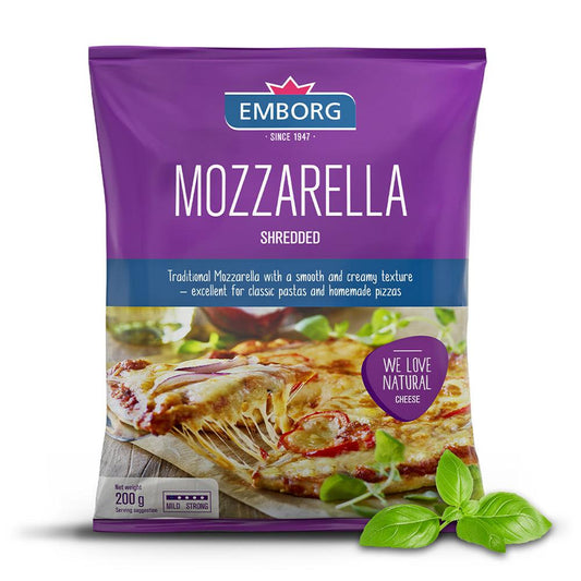 Emborg Shredded Mozzarella Cheese 6 PKT X 2 KG   HorecaStore