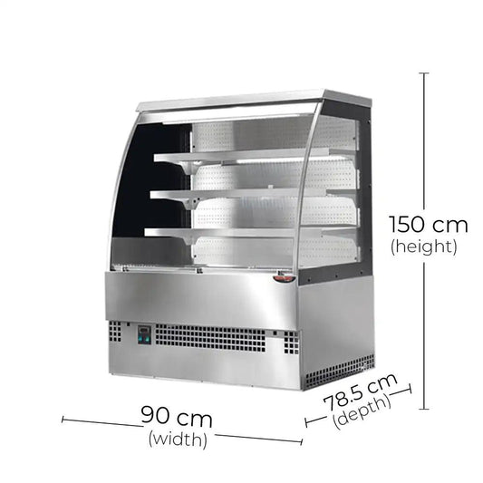 Tecnodom Evo90vself Ventilated Self Service Counter (Open Type), 3 Shelves 1.26 kW, 90 x 80 x 153 cm - HorecaStore
