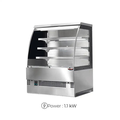 Tecnodom Evo90vself Ventilated Self Service Counter (Open Type), 3 Shelves 1.26 kW, 90 x 80 x 153 cm - HorecaStore