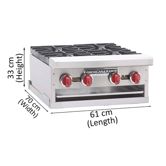 THS 4 Burner Gas Cooker, 14.6 kW, 61 x 70 x 33 cm