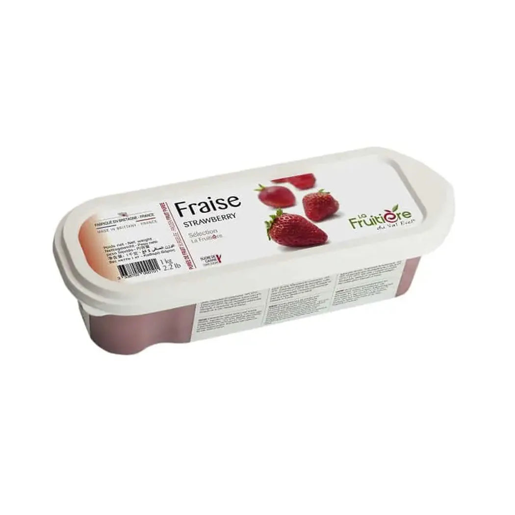 La Fruitiere Strawberry Puree Frozen, Naturally Sweetened - 6 x 1 Kg