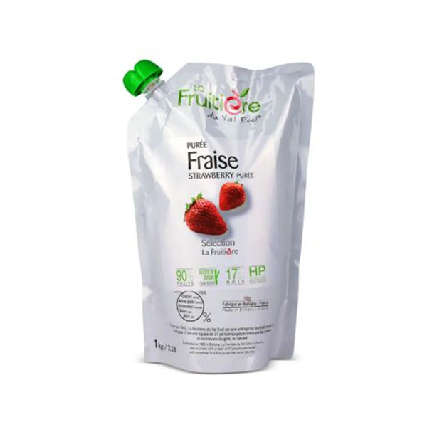 La Fruitiere Strawberry Puree Chilled, Mediterranean & Eastern European Blend - 1 x 1 Kg Pack