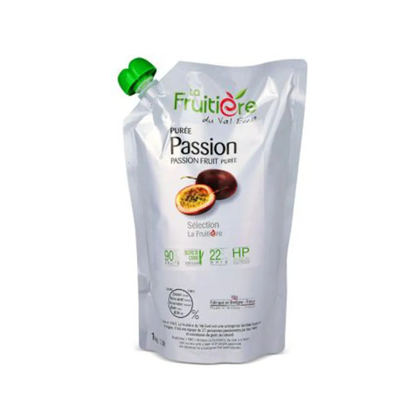 La Fruitiere Chilled Passion Fruit Puree Chilled, 100% Natural - 1 x 1 Kg Pack