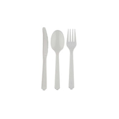 Hotpack PP Medium Duty White Cutlery Pack of Spoon+Fork+Knife, 400 PCs