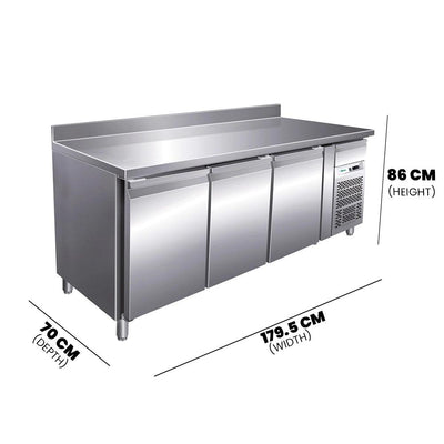 Forcar G-GN3200BT Three Door Under Counter Freezer With Backsplash 417 Liter 570W - HorecaStore