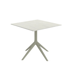 Gymkhana Mari-Sol Outdoor Cafe Table Aluminium Frame, Ecru/Cement Ivory Matt, 80x80x74.2 cm